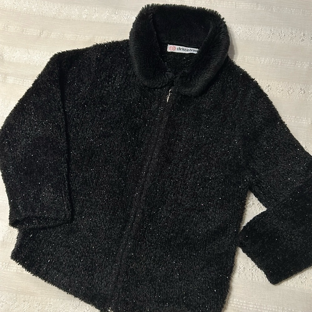 Girls Christie Brooks Black Sparkle Sweater